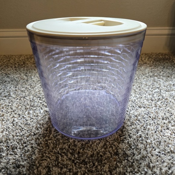 Longaberger Crock  Canister Basket Hard Plastic Protector W/Lid No Wooden Lid‎ - Picture 6 of 11